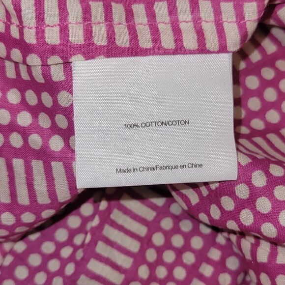 Tory Burch Ruth Wild Orchard Blouse Short Sleeve Top Pink Fuchsia 10 - Picture 10 of 14